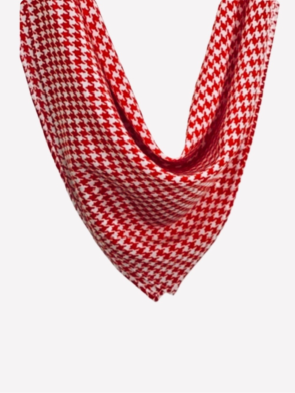 NWT SILKLETTE Houndstooth 100% Fine Silk Kerchief Scarf RED + WHITE
